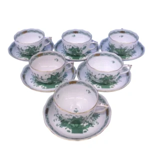 ヘレンド インドの華グリーン カップ＆ソーサー6客